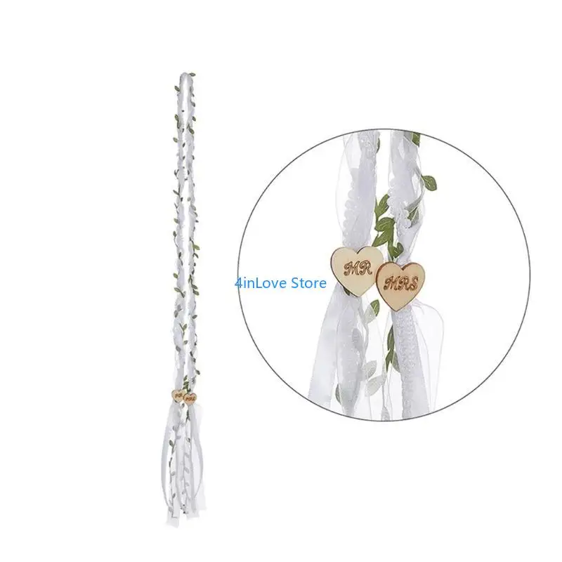 T4MD Elegant Green Vine Leaf Bridal Wedding Lasso Rope for Symbolic Marriage Rituals