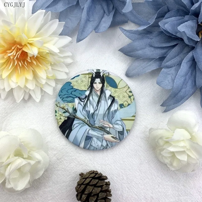 58mm Anime Mo Dao Zu Shi Brooch Pin Cosplay Lan Zhan Wei Ying Chen Qing Ling Badge for Clothes Backpack Accessories for Friends