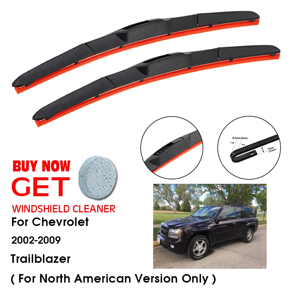 

Car For Chevrolet Trailblazer 22"+22" 2002-2009 Front Window Washer Windscreen Windshield Silica Gel Wiper Blades Accessorie