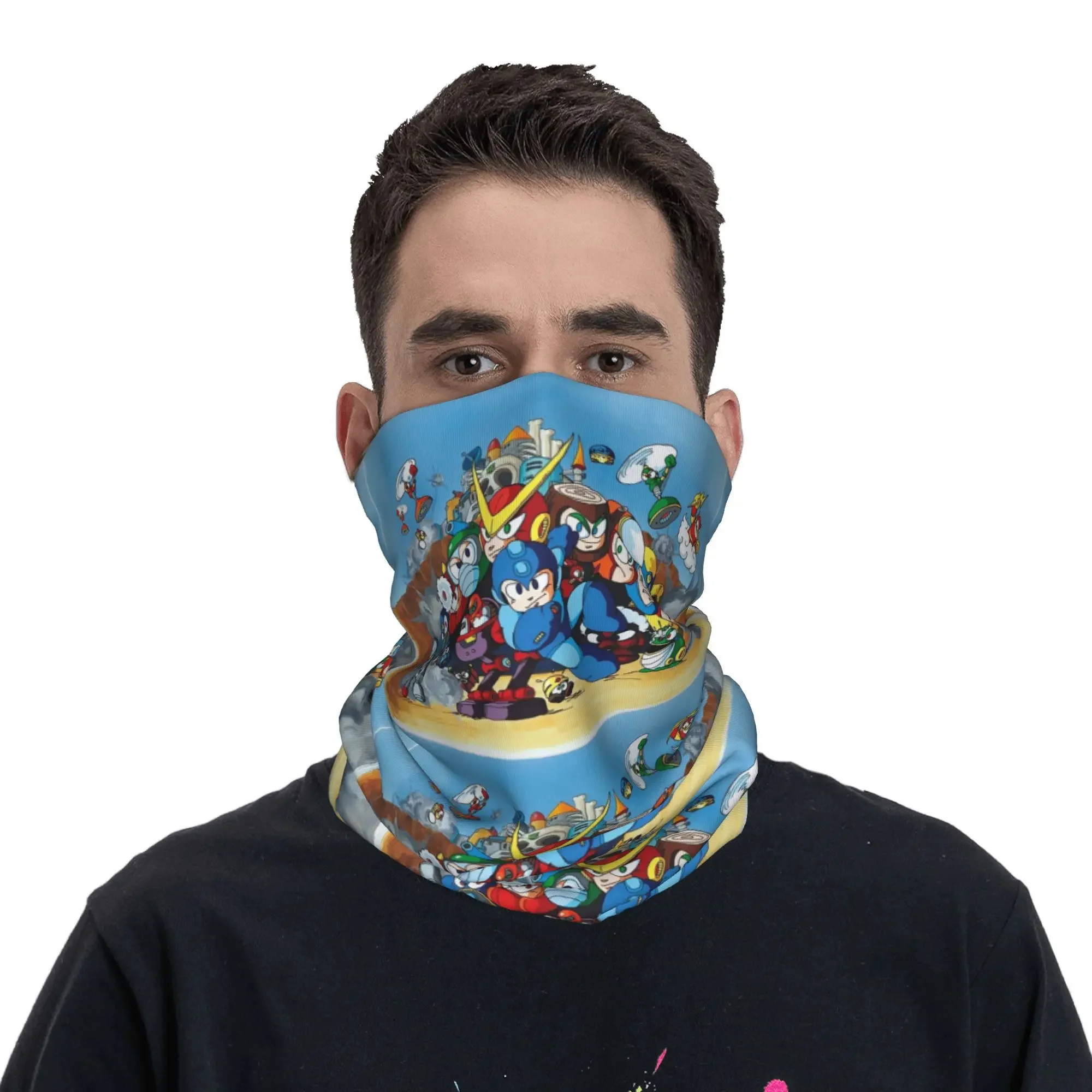 Classic Megaman 2 Bandana Neck Gaiter Printed Wrap Mask Scarf Multi-use Balaclava Cycling For Men Women Adult Windproof