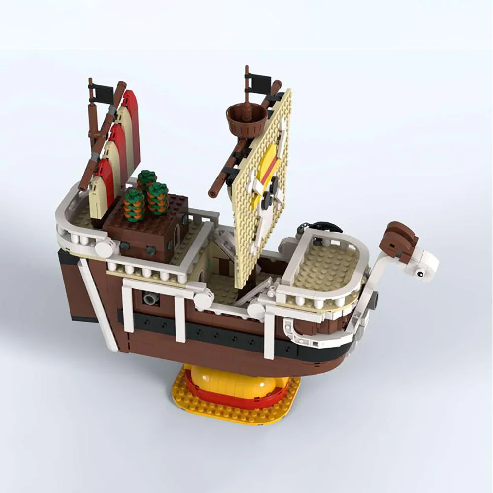 Moc-ボートビルディングブロックセット,クイックボートビルディングブロックセット,庭の冒険,海賊船,ハンマーライト,子供のおもちゃモデル