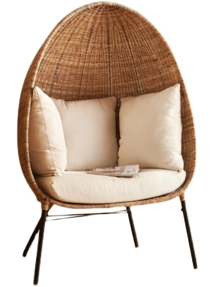 Outdoor Rattan Tecelagem Rattan Lounge Chair, Rattan Art Chair, Lazer Varanda e Ninho de Pássaro