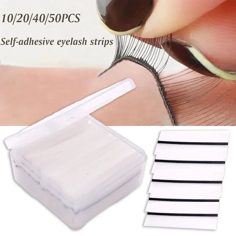 34 Pieces/Box Reusable Self-Adhesive Glue-Free Eyelash Glue Strip False Eyelashes Makeup Tools No Glue eyelashes Hypoallergenic