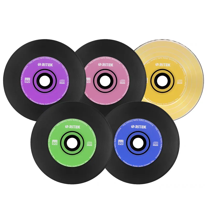 Ritek Digital Audio CD-R Disc Black Music CDR 52X 700MB 80Min 5 Colors 50pcs/pack image 5
