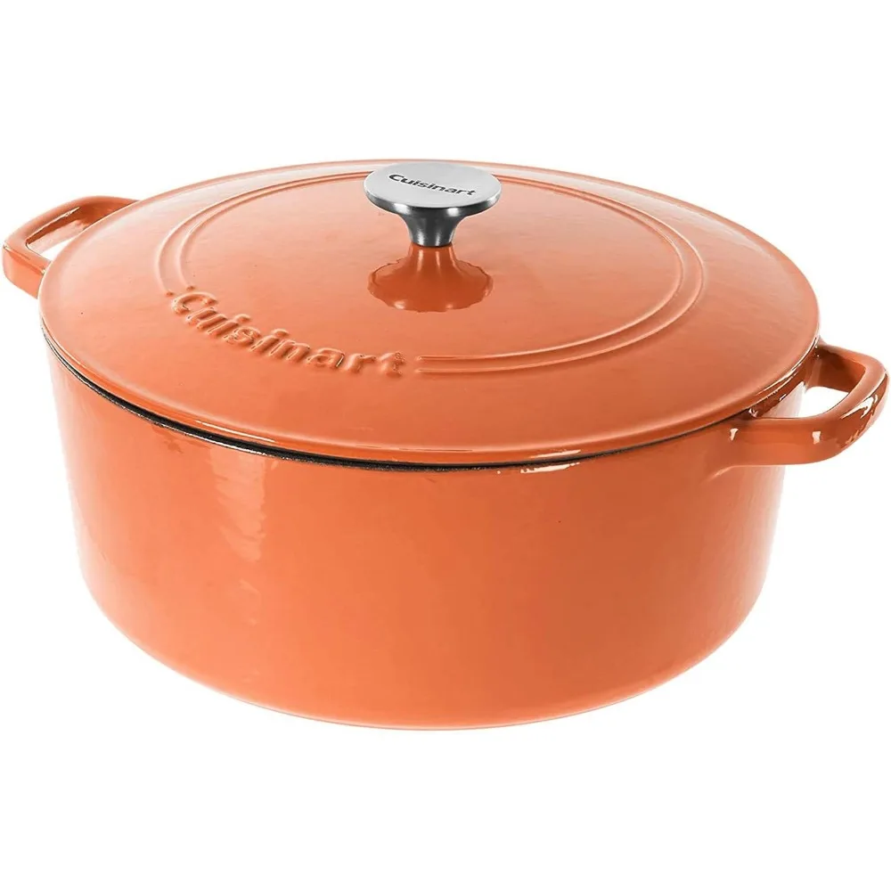 

Классическая чугунная круглая запеканка Cuisinart Chef с эмалированным покрытием, терракотовый оранжевый, емкость 7 литров