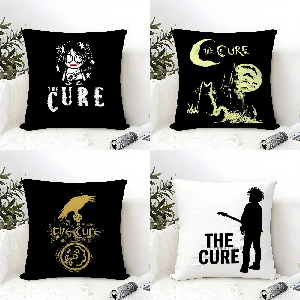 The C-Cure Rock Band Cushion Cover Eco Linen Pillow Case Double-Sided Print Breathable Durable Zipper Home Decor Gift