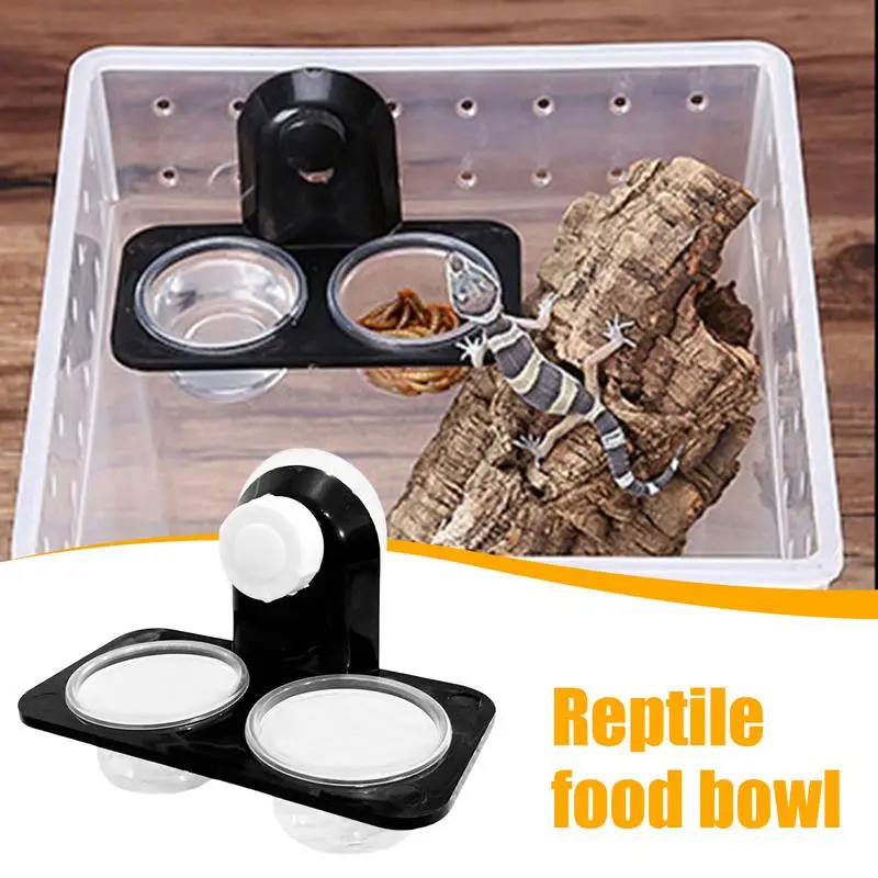 Reptile Food Bowl Food Water Bowl For Reptile Tank Reptile Food Bowls And Water Dish For Lizard Small Pet Feeder Ledge