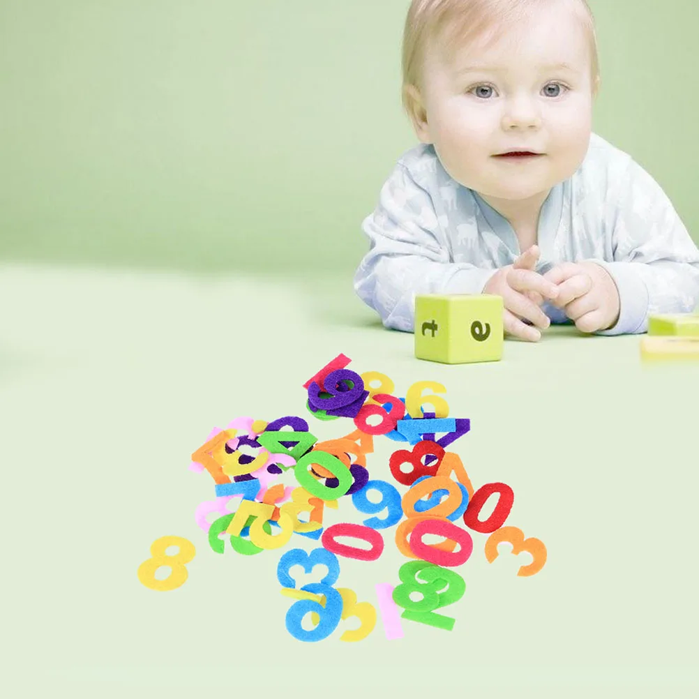 

100 Pcs Number Letter Cloth Sewing Felt Numbers for Crafts Adhesive Toys Accessories DIY Rope Child