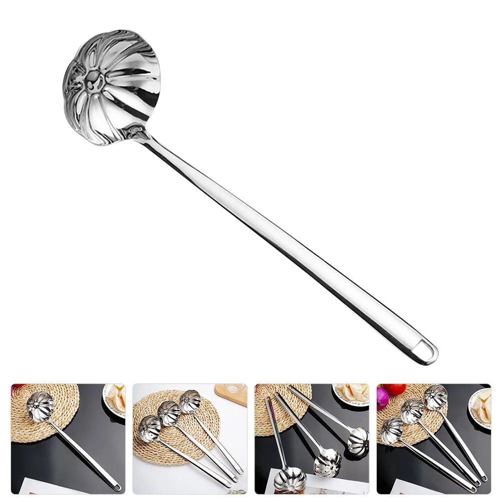 

Lotus Oil Filter Spoon Stainless Steel Long Handle Soup Ladle For Hot Pot Cooking Skimmer Kitchen Tableware Utensil