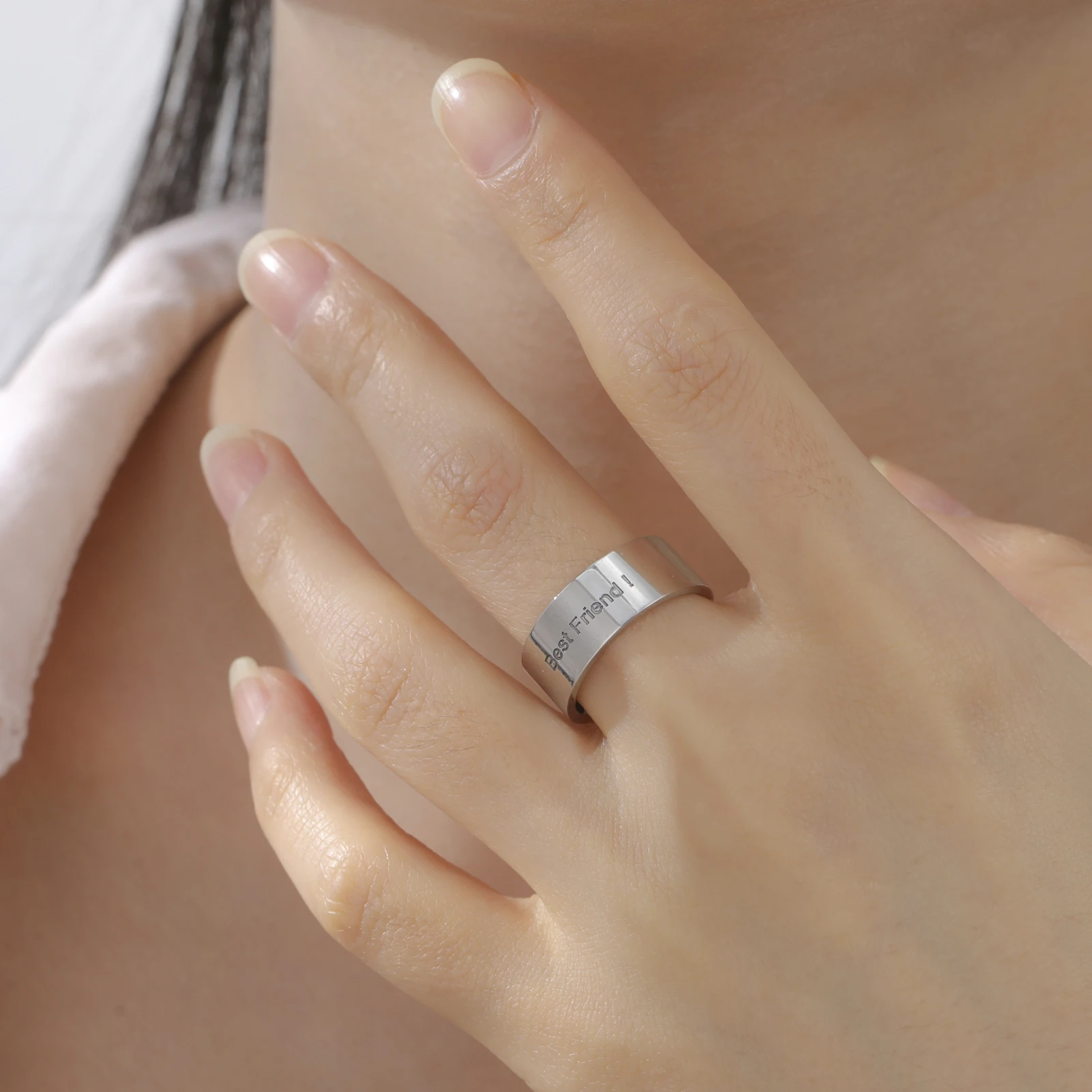 

Customized Rings With Multiple Colors To Choose From, Suitable For Couples And Friends, Customized Personalized Friendship Rings