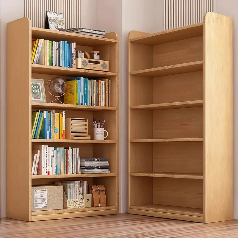 Integrated Wall Bookshelf, Floor Standing Storage Rack for Student Home Organization