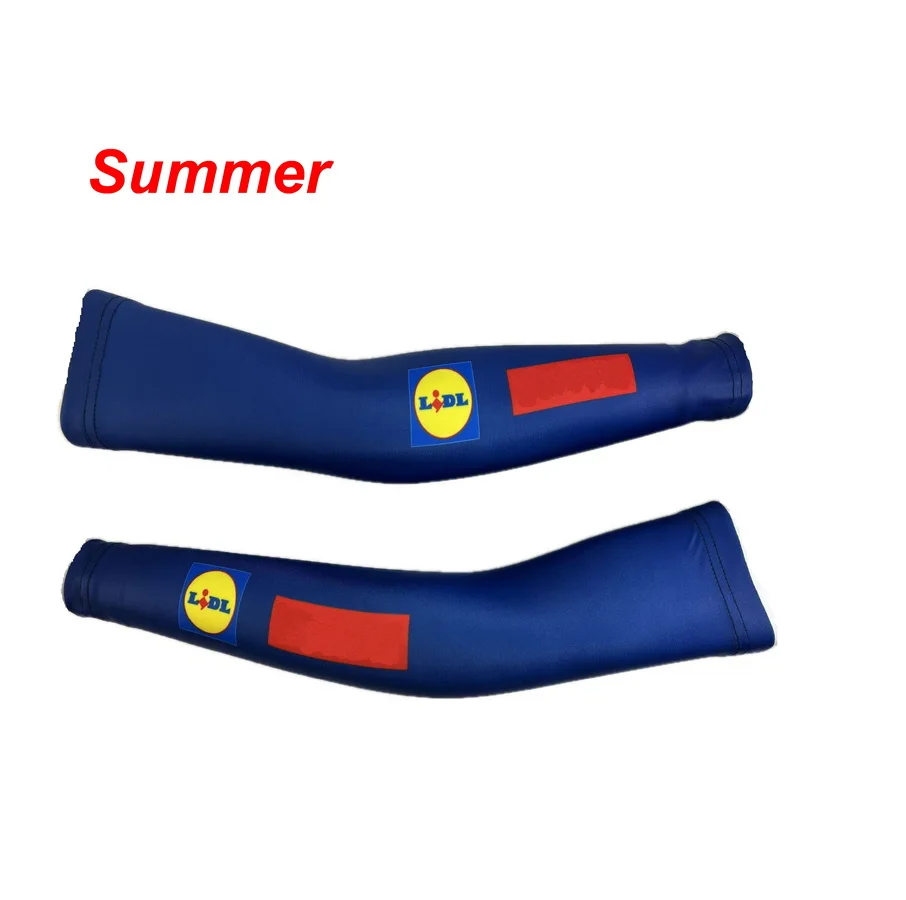 SPRING SUMMER/WINTER FLEECE THERMAL 2025 LIDL TEAM CYCLING ARM WARMERS SUN UV PROTECTION ONE PAIR SZIE XS-4XL