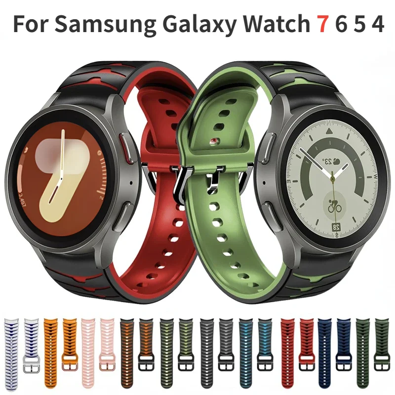 Silikon armband für Samsung Galaxy Uhr 7 6 5 4 40mm 44 mm45mm keine Lücken Ersatz Armband für Uhr 6 4 klassische 42mm 46mm 47mm
