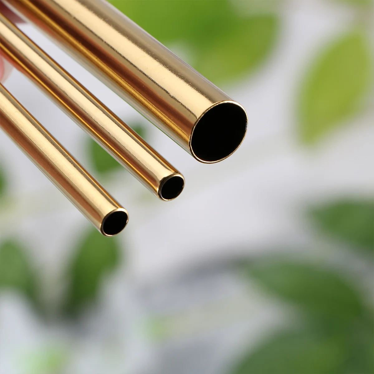 

7 Pcs 304 Stainless Steel Straw Set Outdoor Portable Drinking Straws Reusable Various Straws for Camping Hiking (Golden)