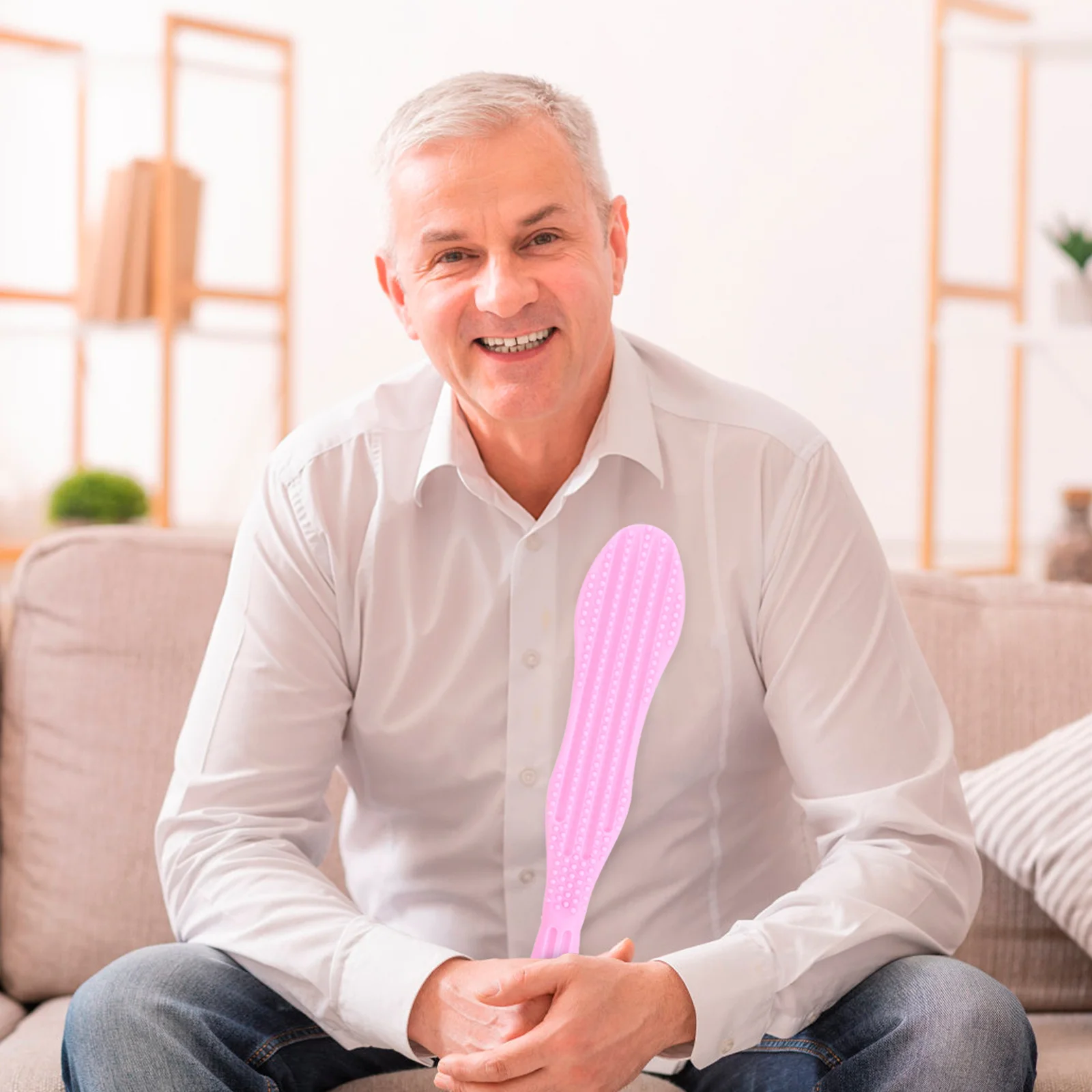 

Massage Bat Portable Acupoint Stick For Back Neck Shoulder Pain Relief Durable Tapping Massager Home Office Use Pink