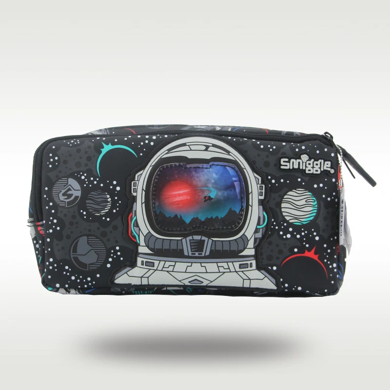 

Australia smiggle original children's pencil case Black astronaut Hedgehog clutch bag boys cool kids storage stationery