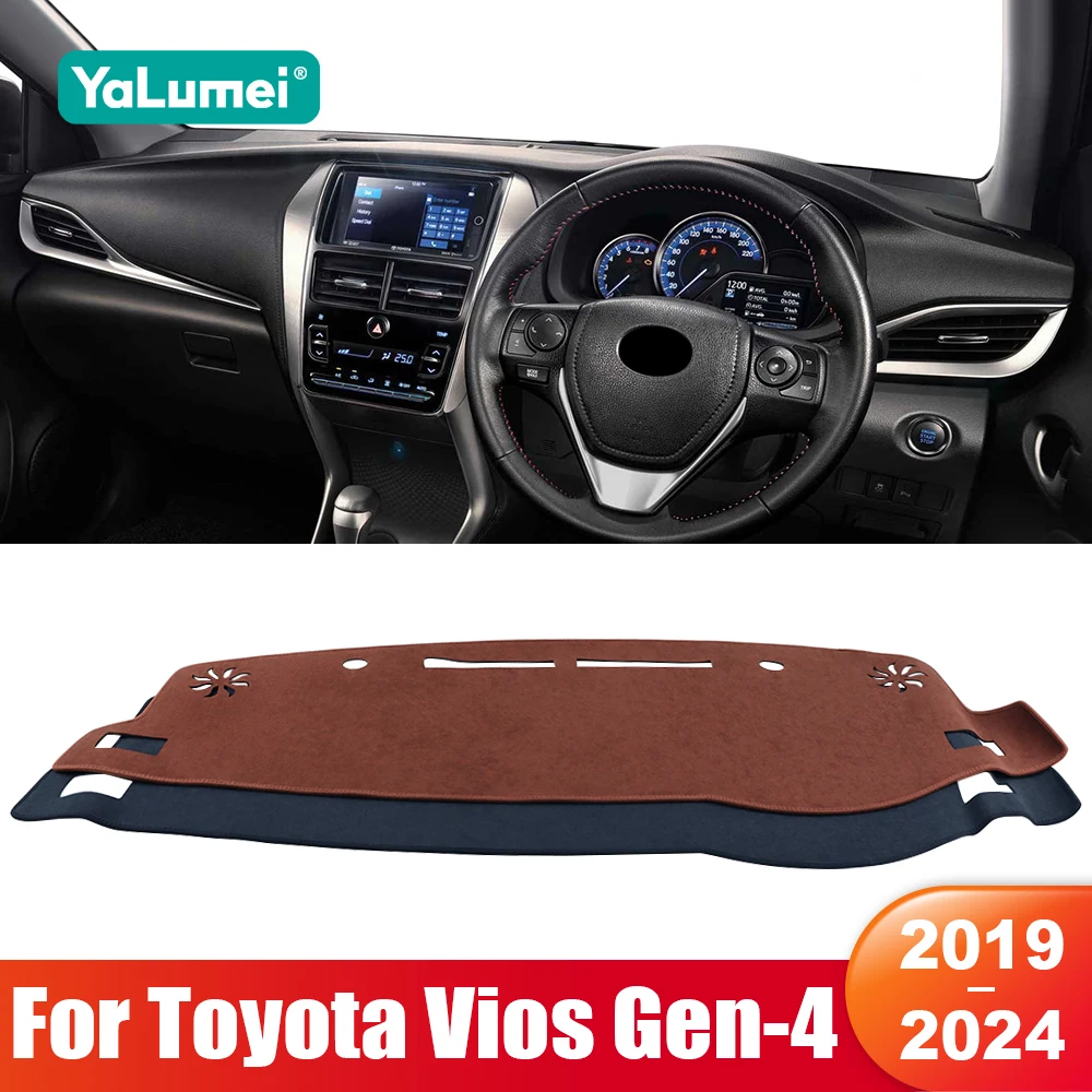 

For Toyota Vios Gen 4 2019 2020 2021 2022 2023 2024 Car Dashboard Cover Instrument Desk Sun Shade Mat Non-slip Pad Accessories