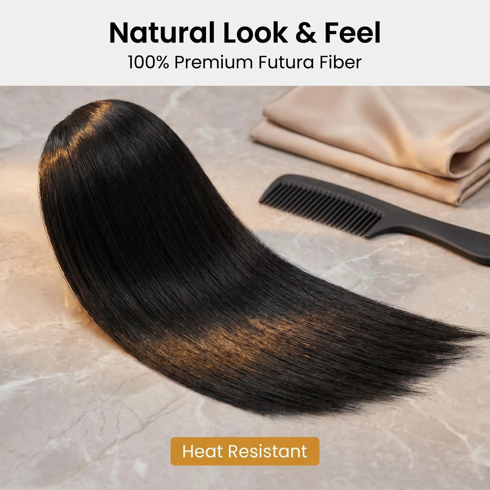 Straight Futura Ponytail Hair Short Straight Synthetic Ponytails  12 Inch Protein Fiber Ponytail Heat Resistant Futura Ponytails