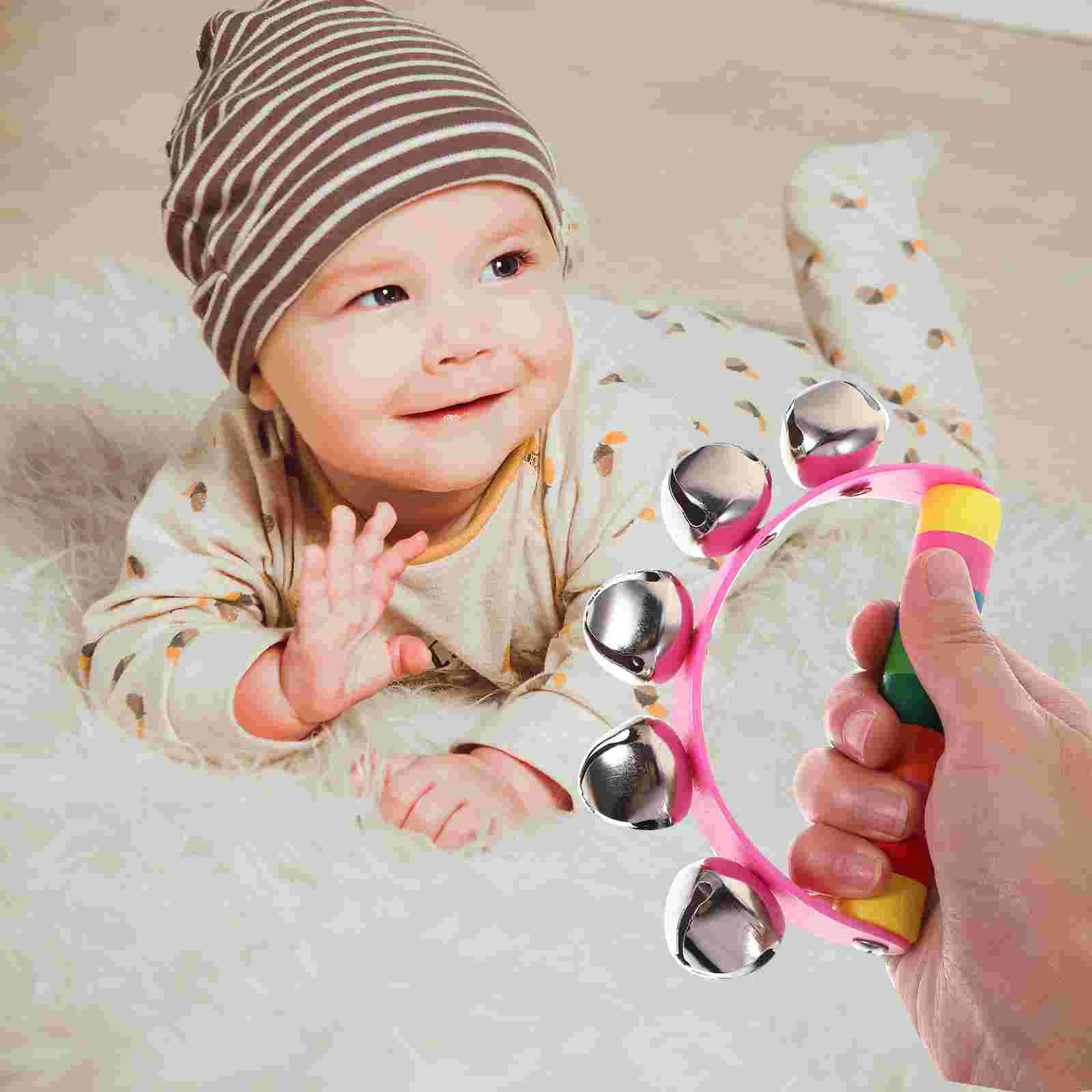 Handheld Sleigh Bells Kids Musical Instrument Tambourine Child Handbells Childrens Toys