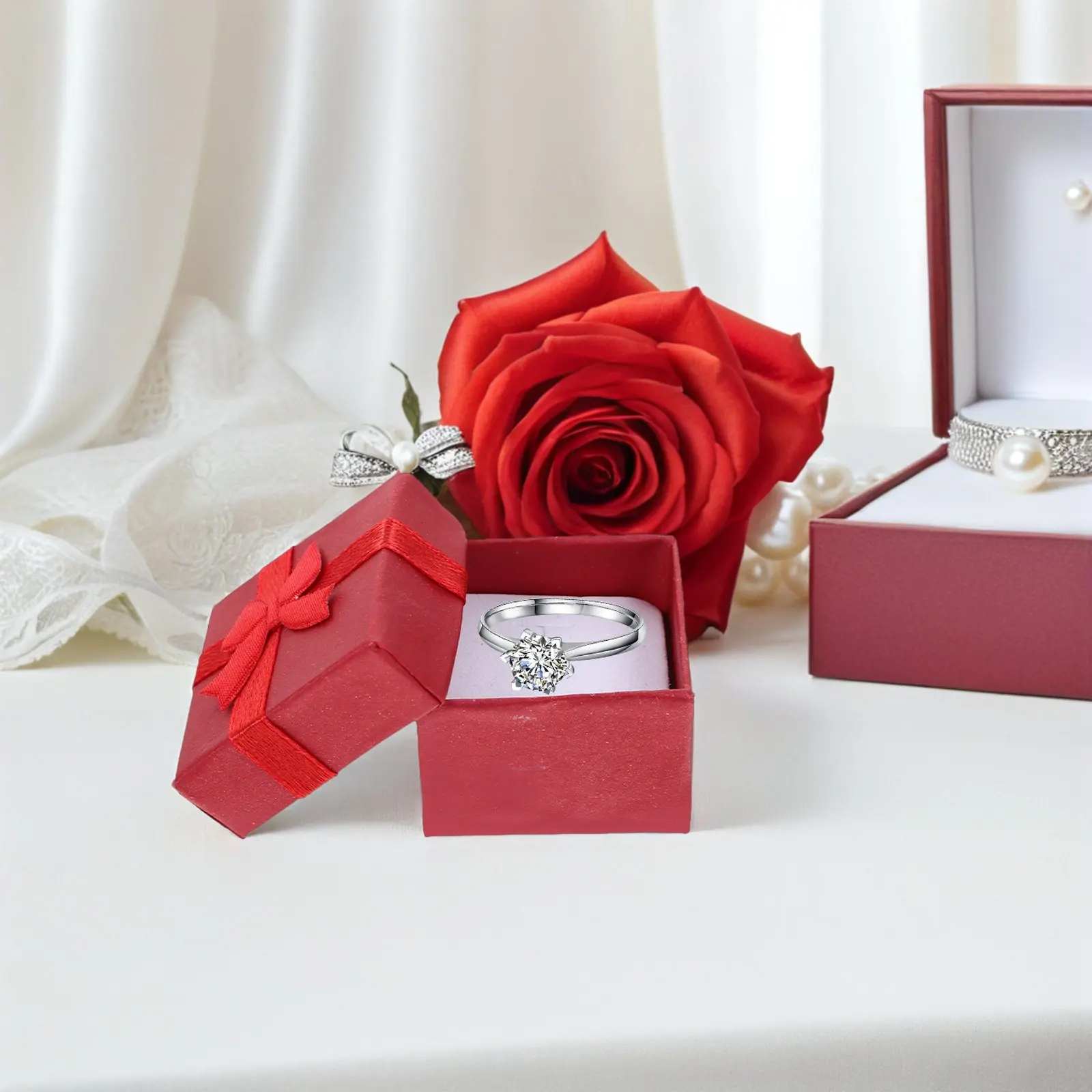 

20 шт. картонных декоративных коробок для ювелирных изделий с красным губчатым вкладышем для подвесок, брошей, серег, упаковка для подарков на вечеринку