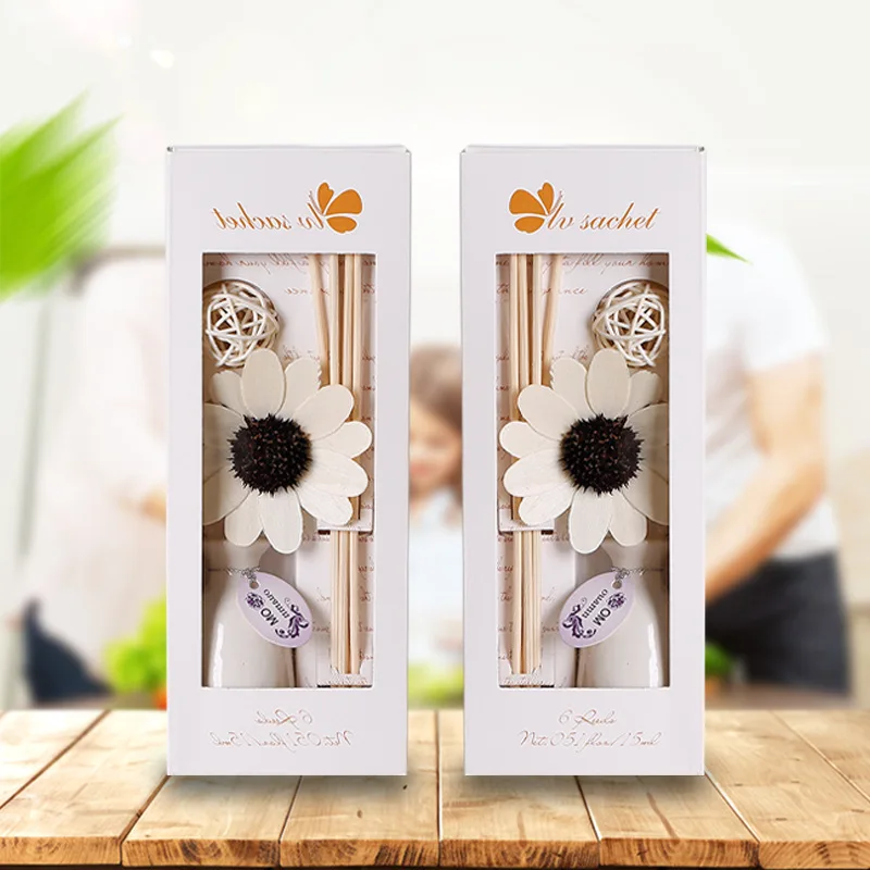 1pc Fresh Air Office Aromatherapy Sticks Fragrance Rattan Ball Reed Diffuser Set Sun Flower Gift Home Bathroom Decoration Set