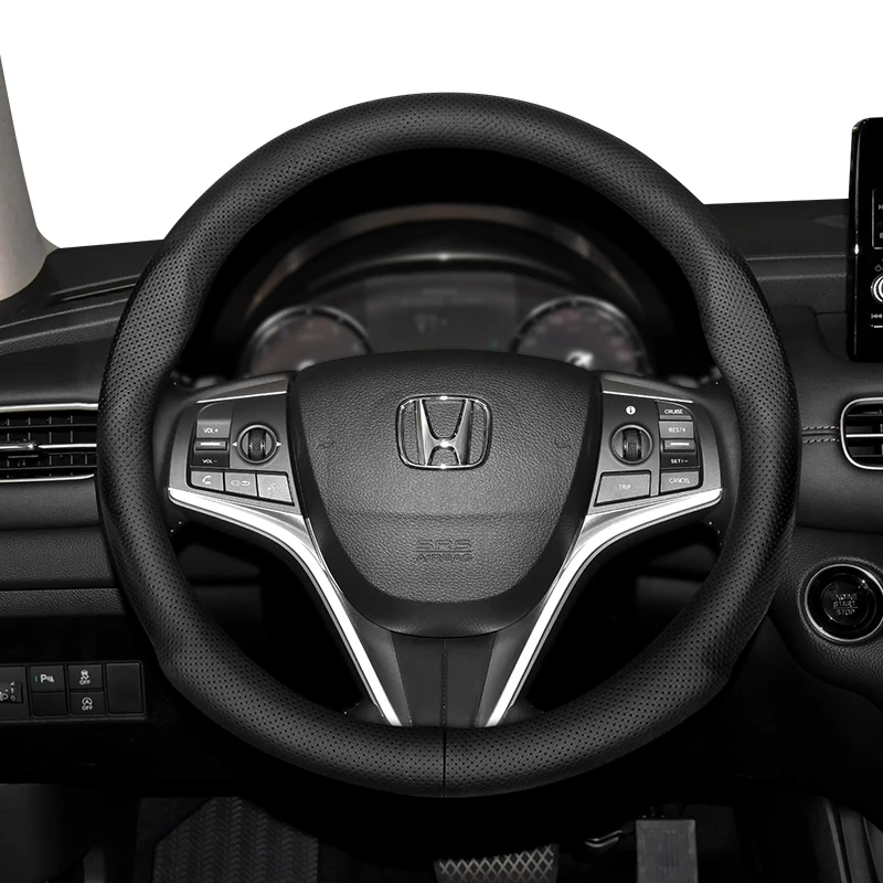 

For Honda 37-38.5cm Round Steering Wheel Cover Ultra-Thin Micro Fiber Leather Accord HRV CRV Elysion Inspire ZRV Odyssey TSX CRZ