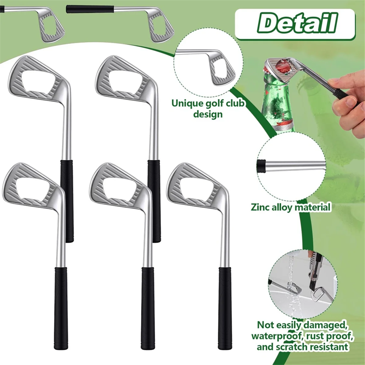 5 Pcs Golf Club Bottle Opener Novelty Beer Gift Golf Decoration Beer Opener for Golfer Golf Lover Beer Enthusiast