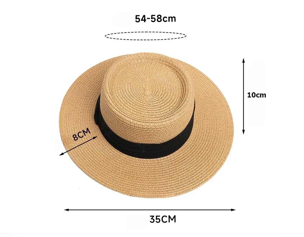 Summer Hat Women Wide Brim Straw Panama Foldable Hat Beach Sun Protection Hat image 4