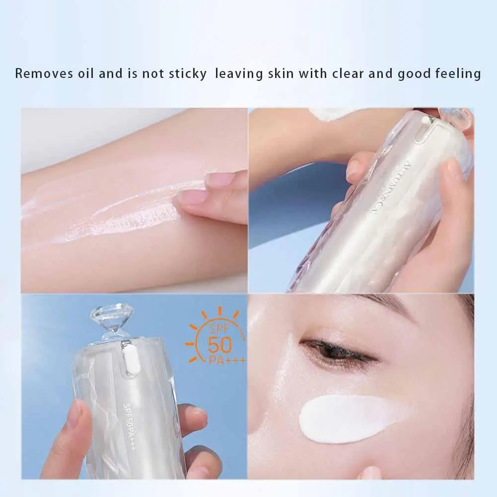 2-in-1 Sunscreen SPF 50 Facial Isolation Brightening Sweat-proof Body Sunscreen Tone Skin Waterproof Full Brightening Anti- F8U6