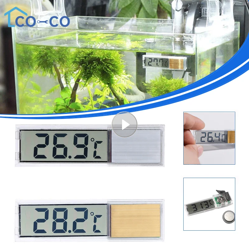 Fish Tank Electronic Water Temperature Gauge Aquarium 3D Liquid Crystal Digital Measurement Thermometer Temp Control Accessories