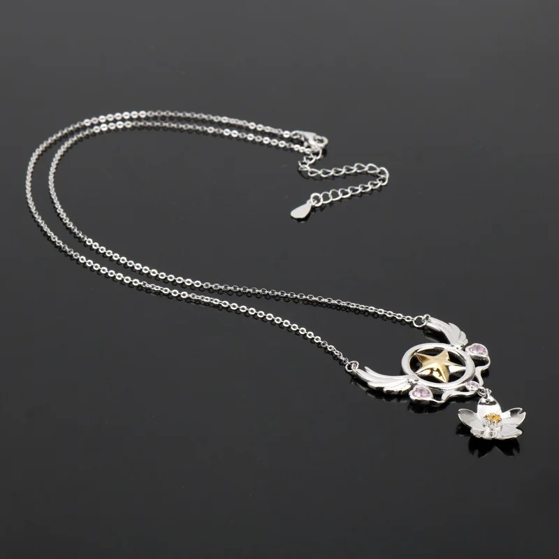 Anime Choker Necklace Lovely Card Captor Sakura Star Scepter Choker Necklaces for Women Girls Accessories Jewelry