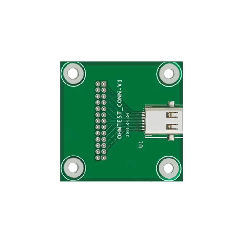 Placa de prueba USB3.1 tipo C, Pin de carcasa de 24 pines, placa de desarrollo de alta velocidad conectada para ingeniería electrónica