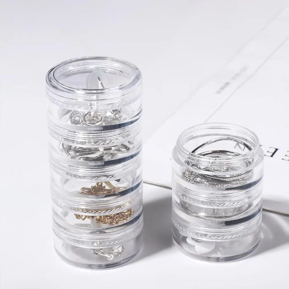 5g Portable Clear with Cover Stackable Round Makeup Organizer Jewelry Storage Box Eye Cream Box Face Cream Box