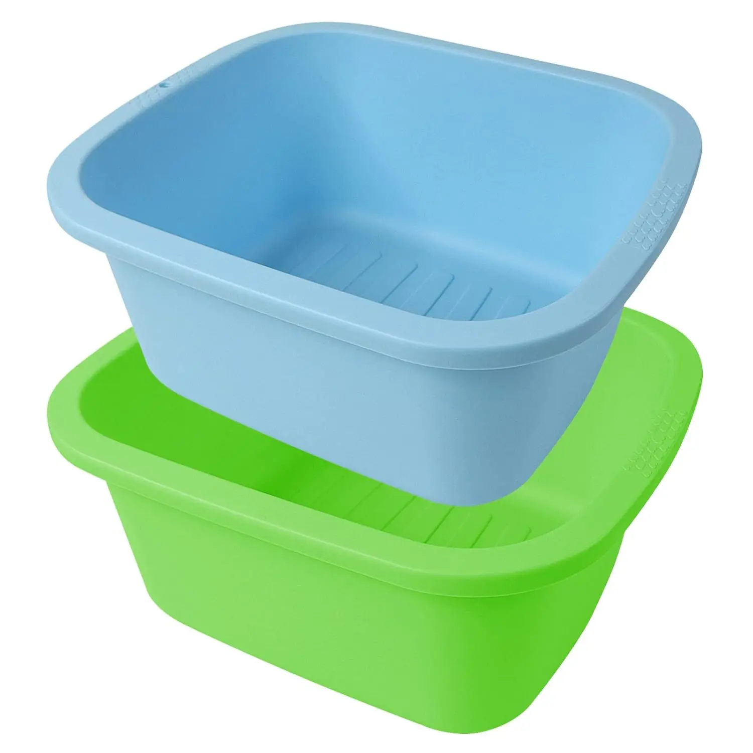 

Large Foot Soaking Tub with Massage Dots, 2-Pack Green & Blue for Home Spa Pedicure