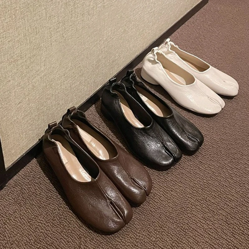 

Женские туфли-лоферы без застежек на массивном каблуке, мягкие мокасины, модная обувь с раздельным носком на низком каблуке, Zapatos De Mujer