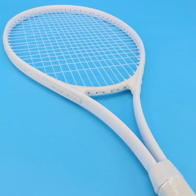 

Pure White Tennis Racket Adult Single Shot Prop Rebound Large Racket Face Youth Beginner Trainer Outdoor Exercise Beach Racquet
