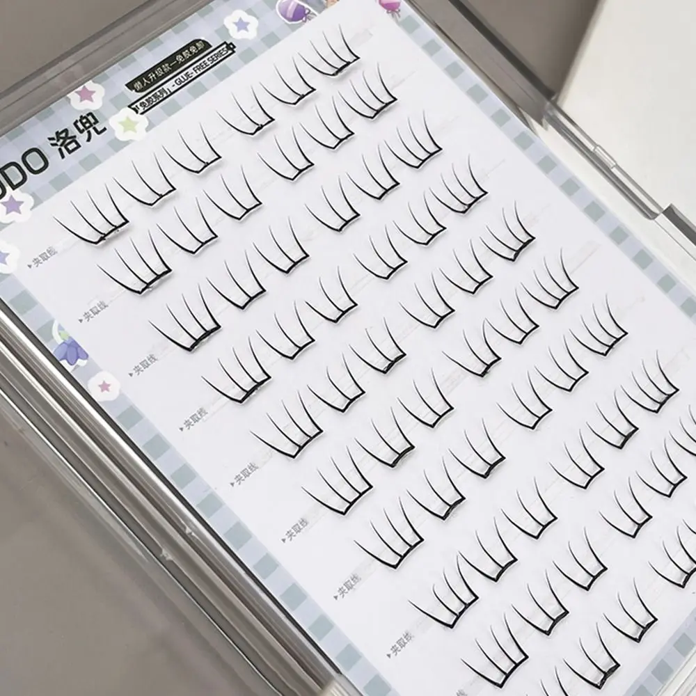 60個入り 接着剤不要 つけまつげ セルフ接着 韓国風アニメまつげ 個別クラスターセグメント マンガまつげ 女性用