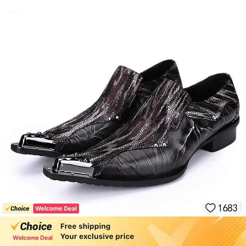 

Japanese Type Fashion Men's Leather Shoes Pointed Toe Leather Dress Shoes Men flat heel Footwear Big Sizes 38-48