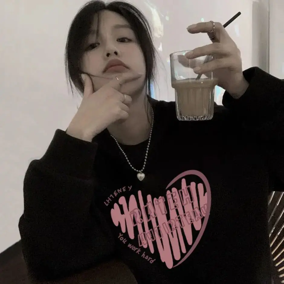 بلوزات النساء الشباب بلايز غطاء محرك السيارة مبطن أكتاف مفتوحة الرسومات قمصان ثقيلة دافئة براون بورجوندي ملابس الشارع الشهير الصلبة