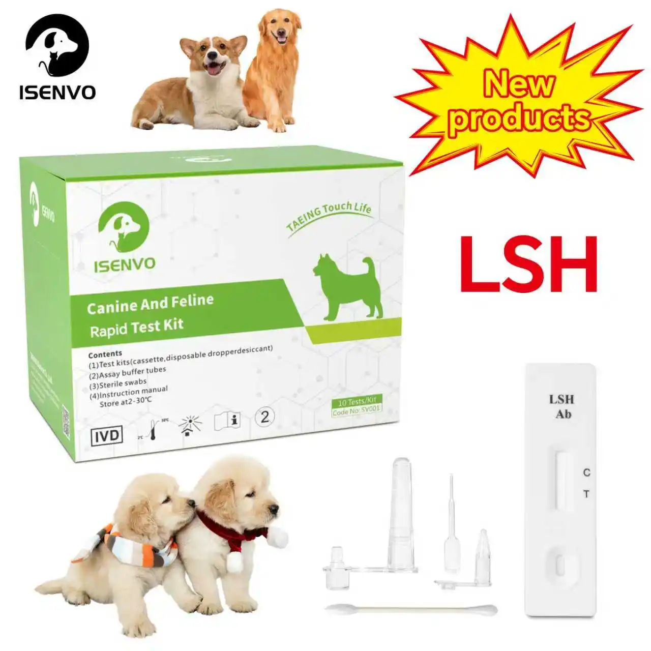

New Product Launch!10 Pcs LSH-Canine Leishmania (LSH Ab) Rapid Home Health Test Kit For dogs Serum/Plasma Testing