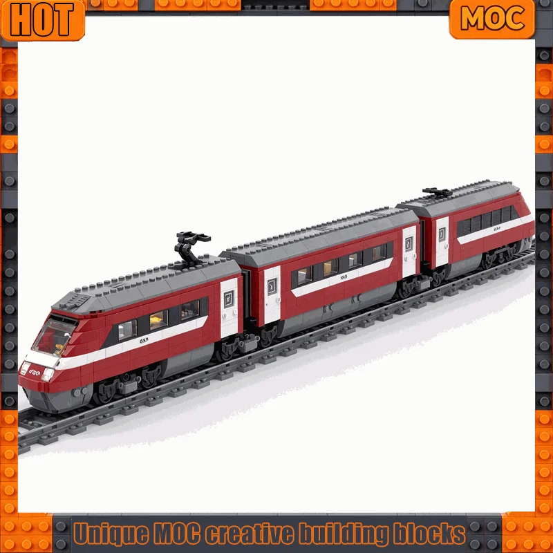 NEW 1418Parts High Speed Intercity Express Passenger Train Model MOC Building Blocks DIY Creative Assembly Toy Gift Collection