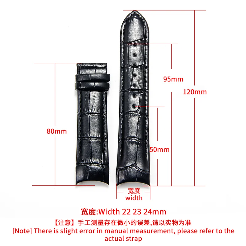 Genuine Leather Watchband for Tissot Couturier T035 Curved Interface Stainless Steel Buckle Waterproof Strap Black Orange