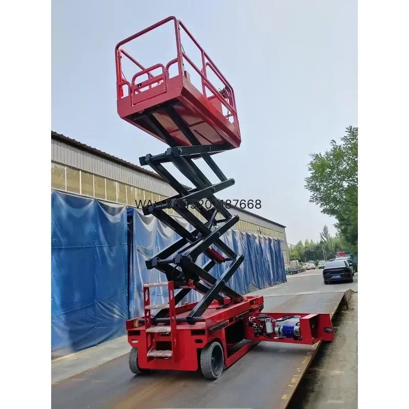 Wmwmnu Hydraulic Self Propelled Scissor Lift Table for 6-16m High Building Man Lift Aerial Work Platform