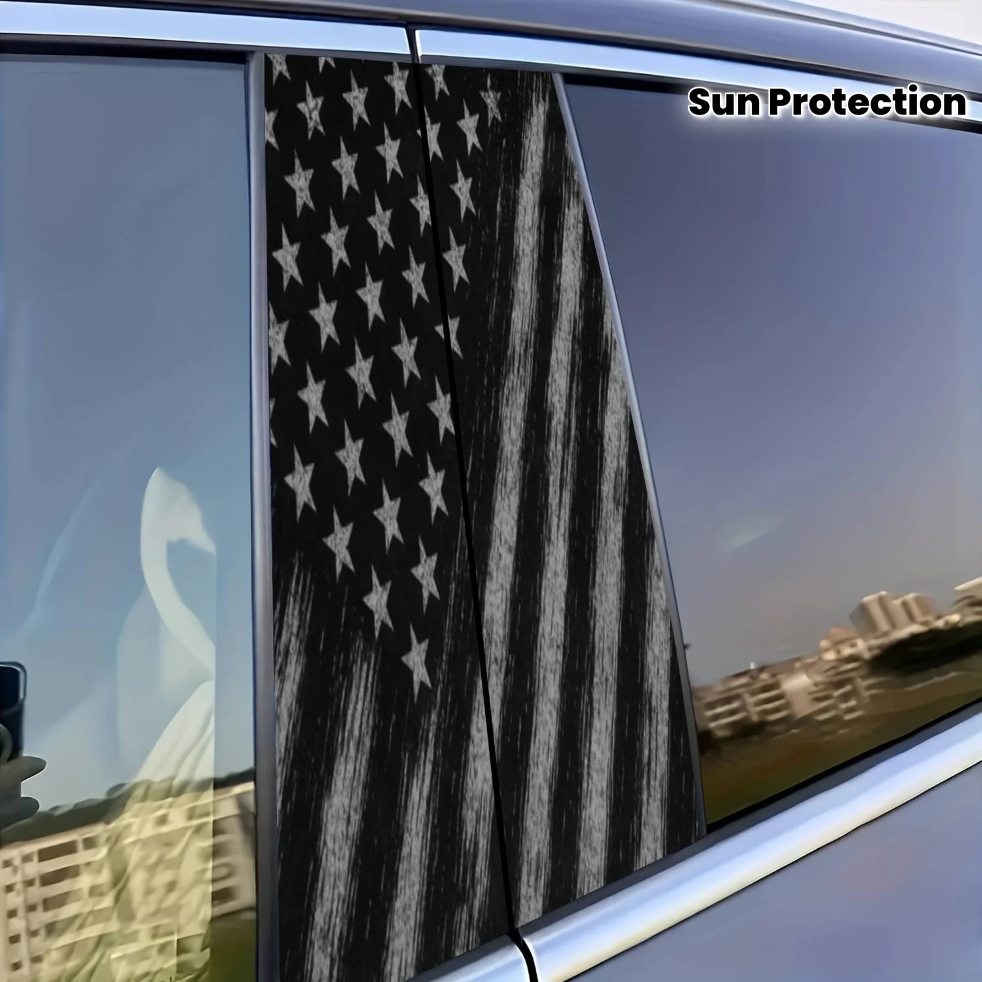 

Automotive B-pillar vinyl sticker set (2 sheets), waterproof, sun, scratch resistant design. These decals are suitable for autom