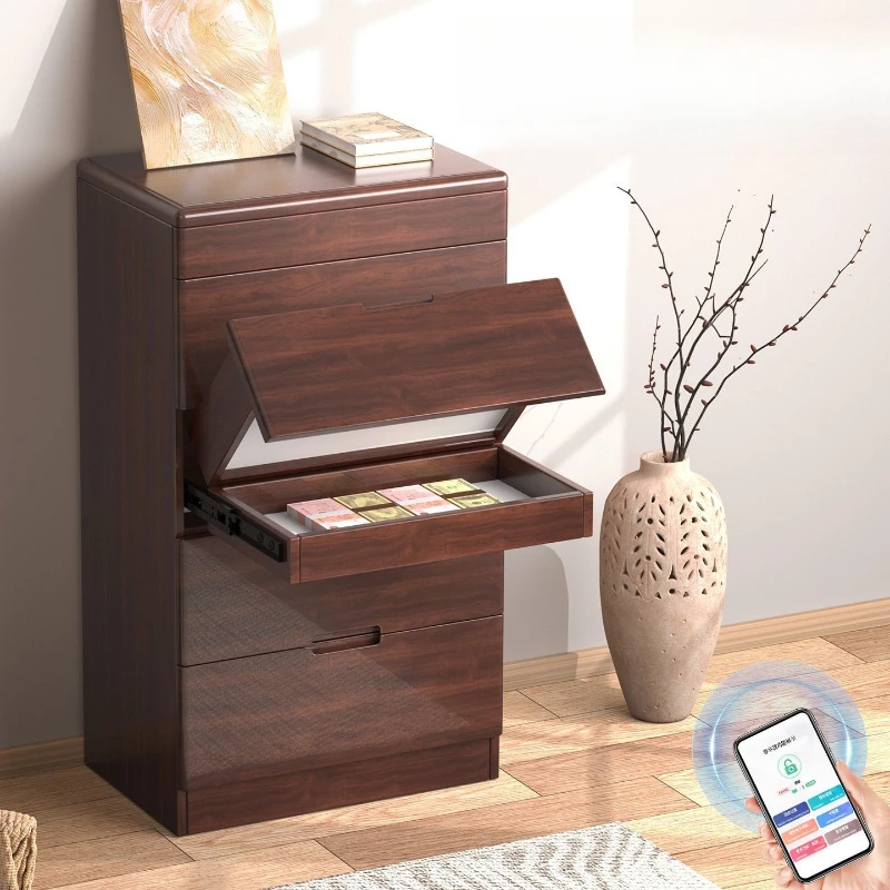 

Solid wood hidden compartment storage living room bedroom antique light luxury high sense storage cabinet hidden large capacity