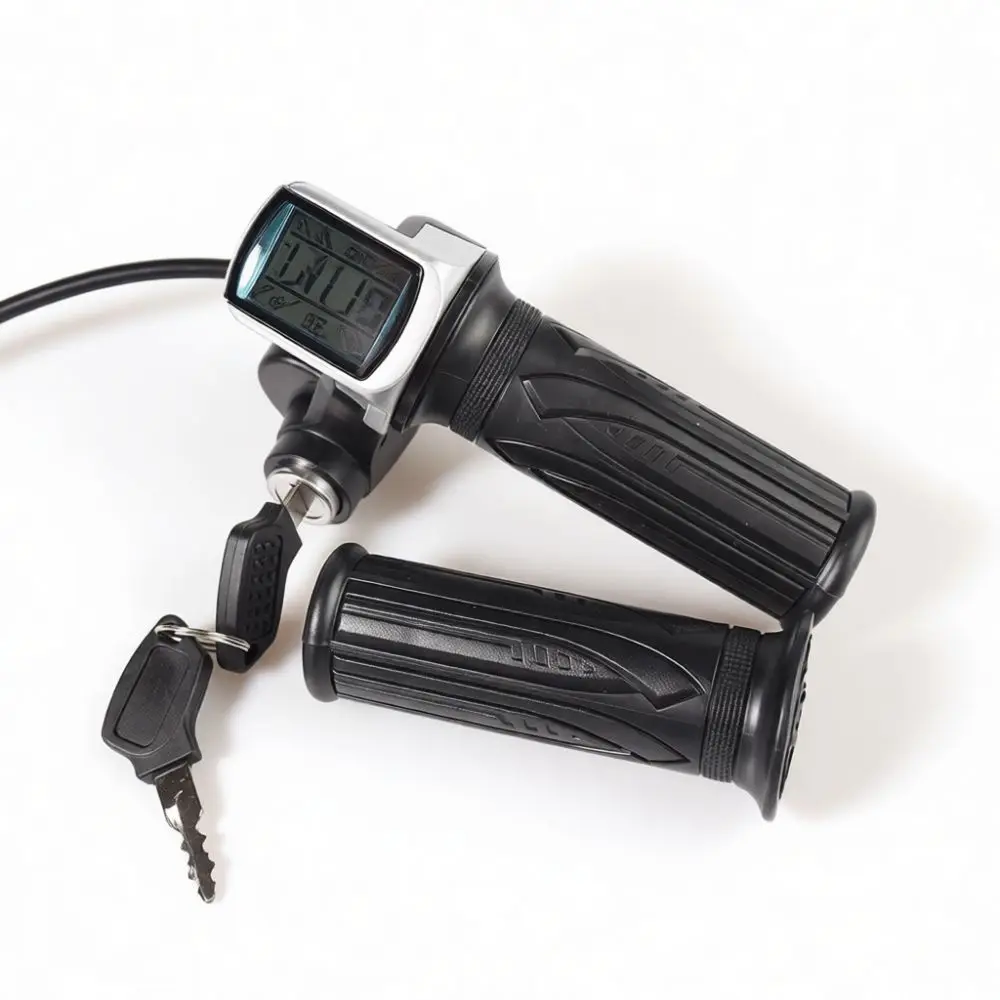 LCD Display Battery Voltage Monitor Twist Grip For Electric Scooter E Bike Riding Handlebar Replacement Control Equipment