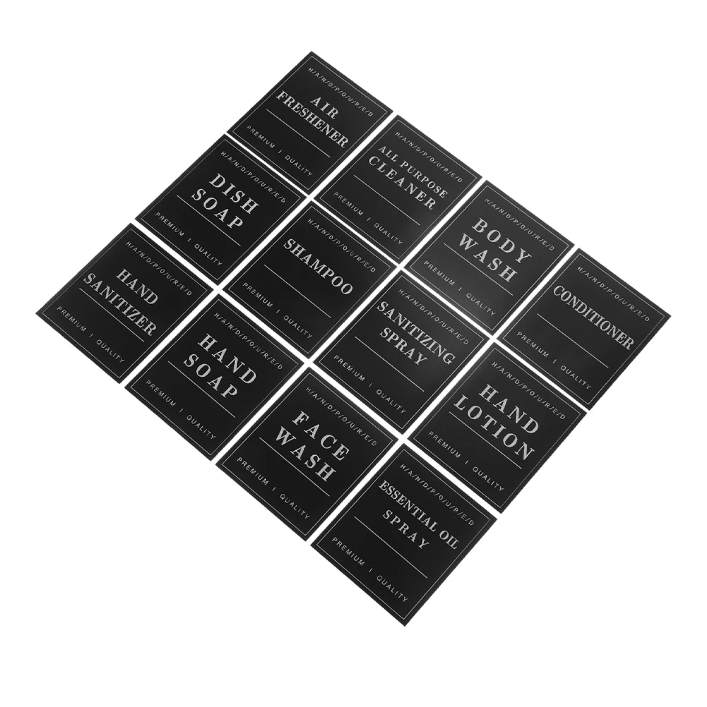 

24 Pcs Waterproof Labels Self Adhesive Stickers for Bathroom Containers H Soap Dispenser Cleaning Spray Bottle Travel Size