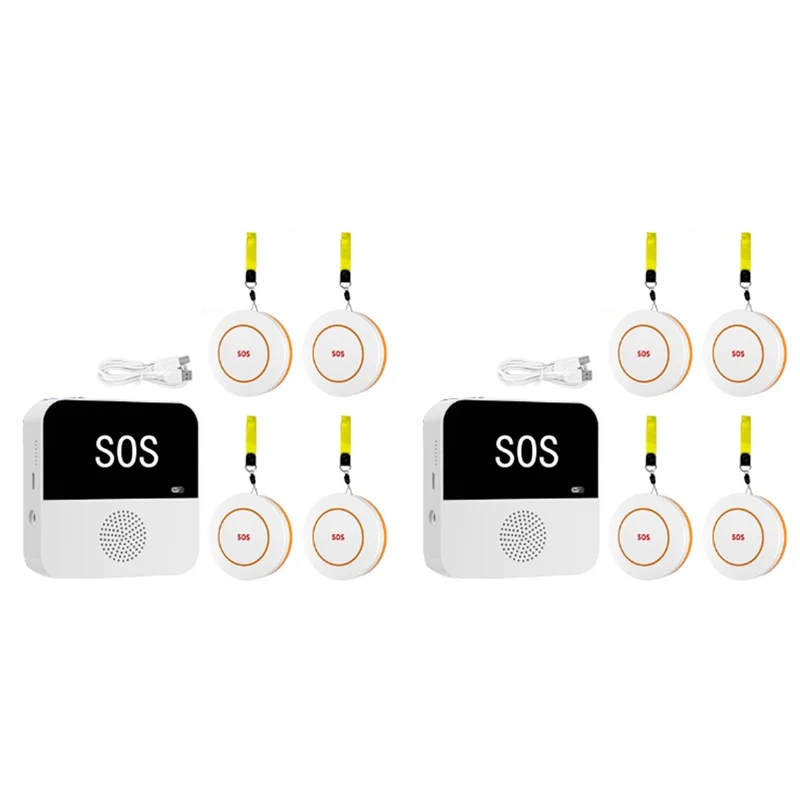 

BTLIFE-2X Wireless Wifi Elderly Caregiver Pager SOS Call Button Emergency SOS Alert System For Seniors Patients Elderly(B)