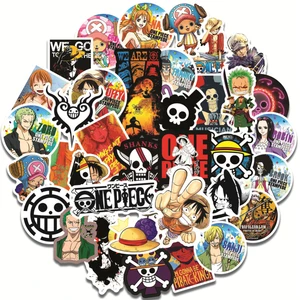 One Piece Impermeável Anime Adesivos, Caixa do telefone, Embalagem Kawaii, Pele Do Portátil, Papelaria DIY, Bonito Pacote De Adesivos, 50Pcs 10 principais vendas adesivo lapis - №4
