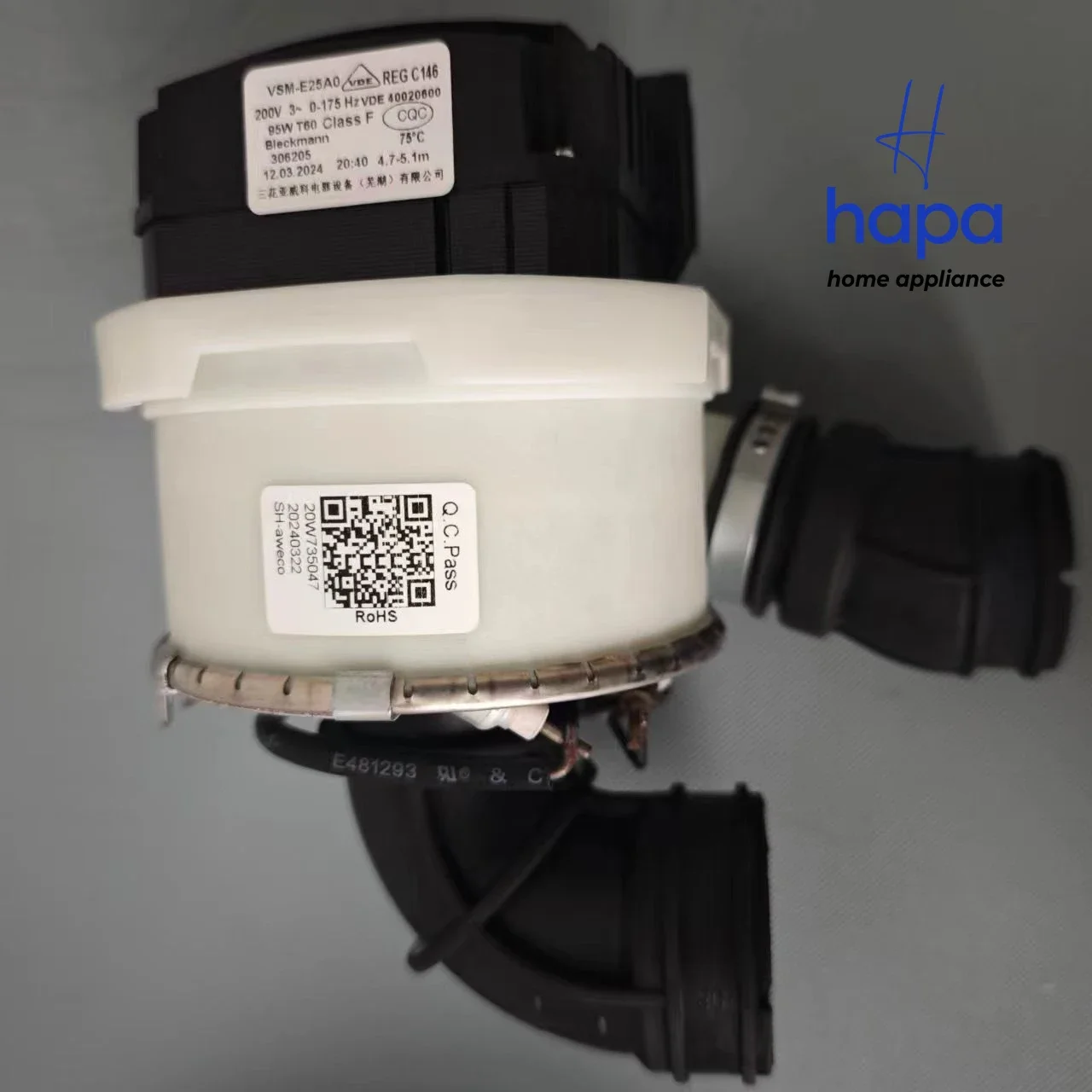 Original, New, VSM-E25A0 REG C146 BLECKMANN 11001012000010  Dishwasher Circulating Pump  for Midea and Samsung